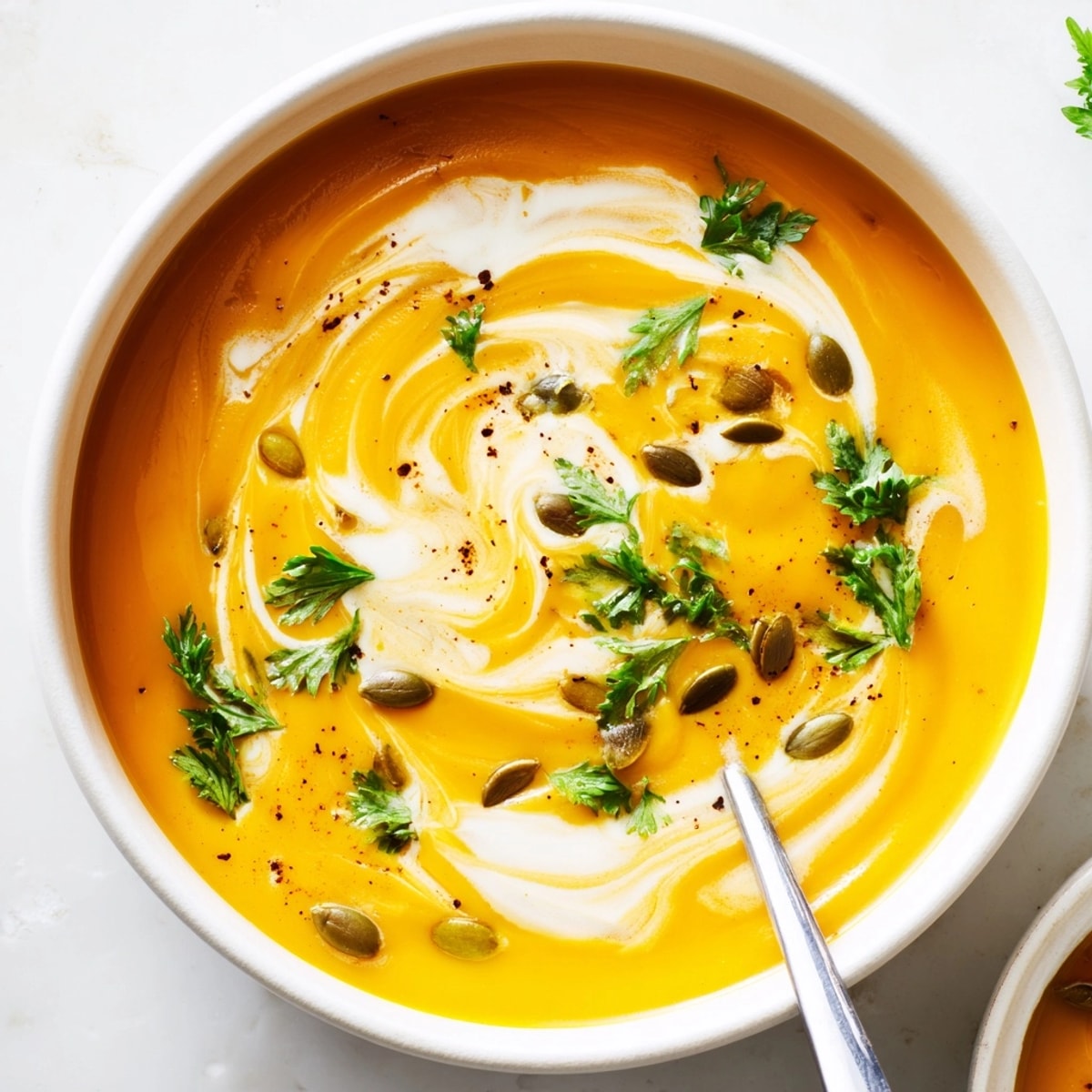 Creamy Butternut Squash Soup simmering: a rich, aromatic autumn delight in a bowl.
