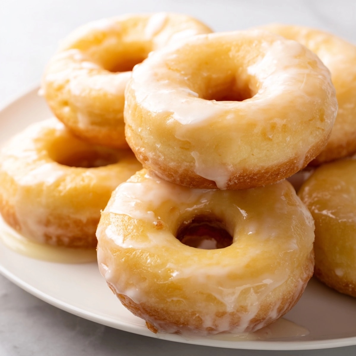 Golden Air Fryer Donuts, glistening with sweet glaze, ready to brighten your breakfast.