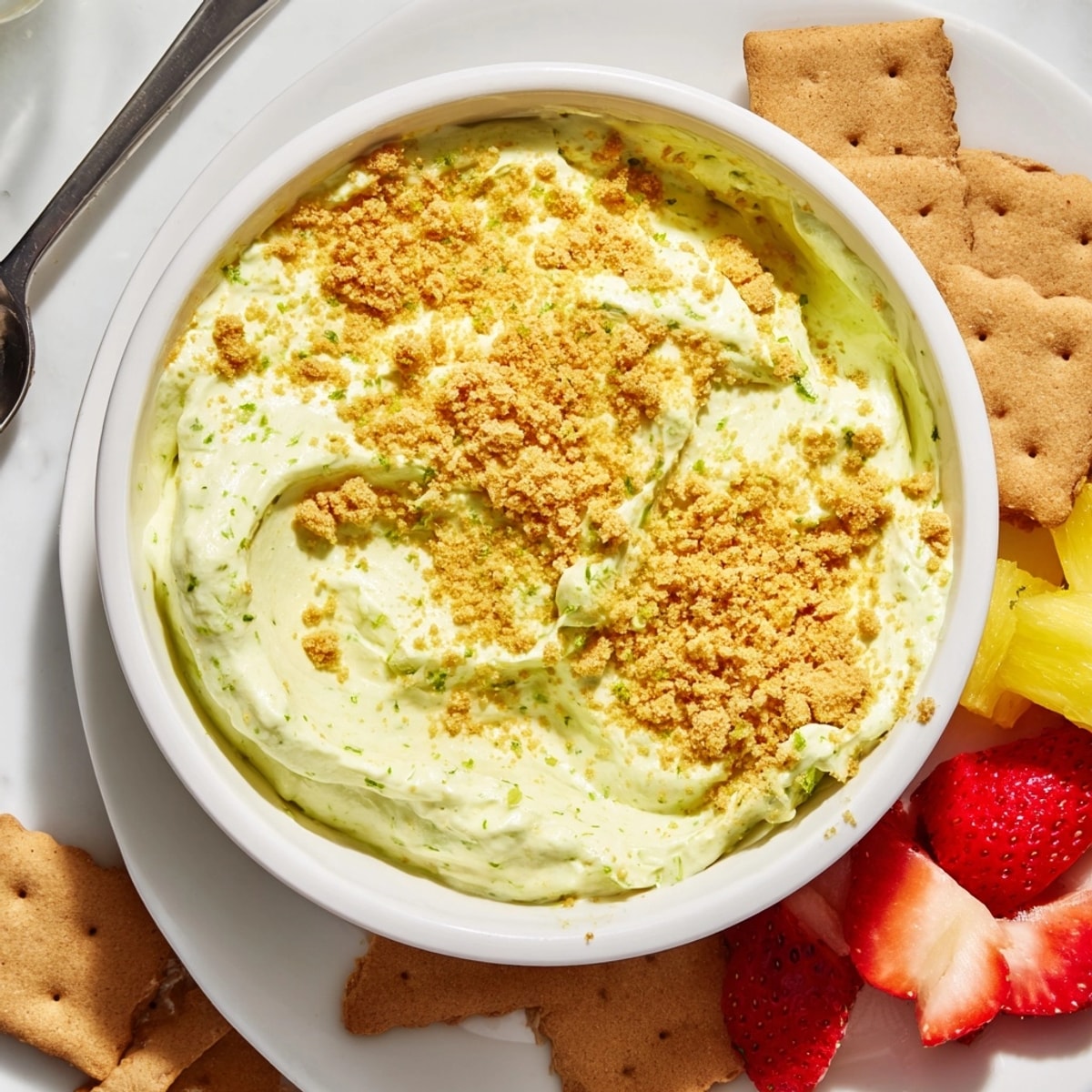 Bright, chilled Key Lime Pie Dip recipe makes a sweet, crowd-pleasing dessert.