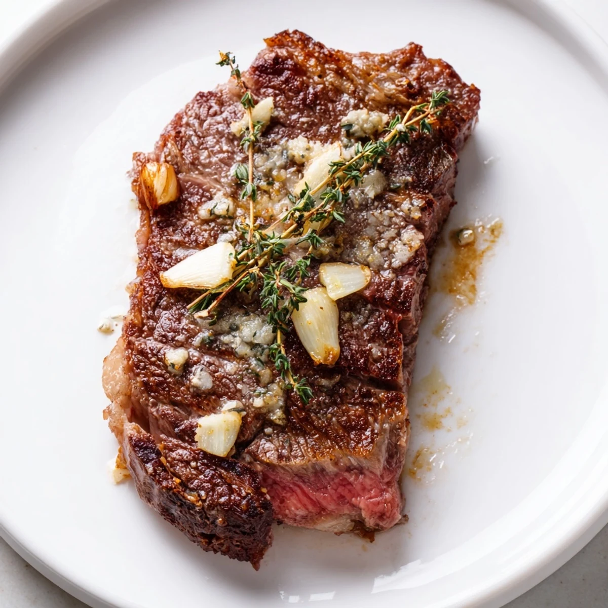Golden-crusted, juicy Classic Pan-Seared Beef Steak, cooked to perfection, ready to slice and enjoy.