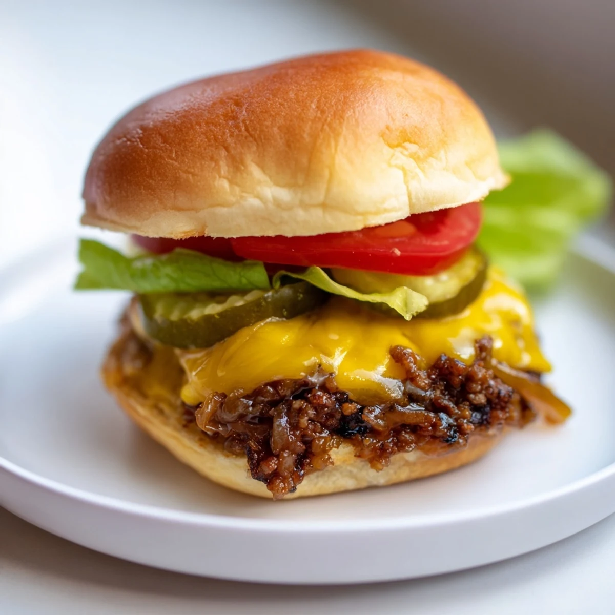 Warm, juicy Beef Sliders with golden caramelized onions, ready to be devoured at a gathering.