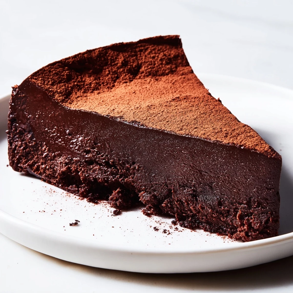 Indulge in this gluten-free decadent flourless chocolate cake, paired with fresh berries and whipped cream.