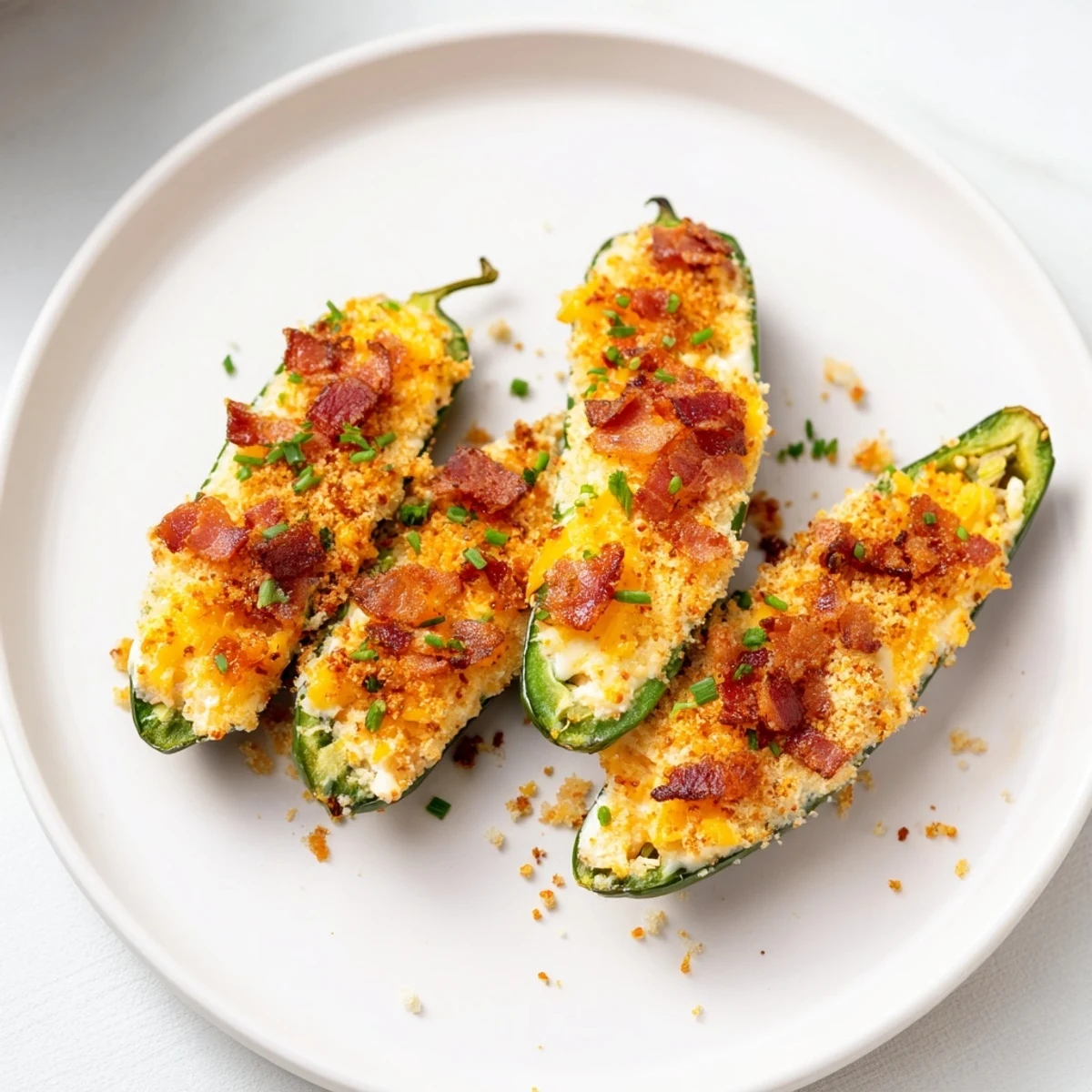 Golden-brown spicy jalapeño poppers, cheese oozing, ready to be served hot at your next party.