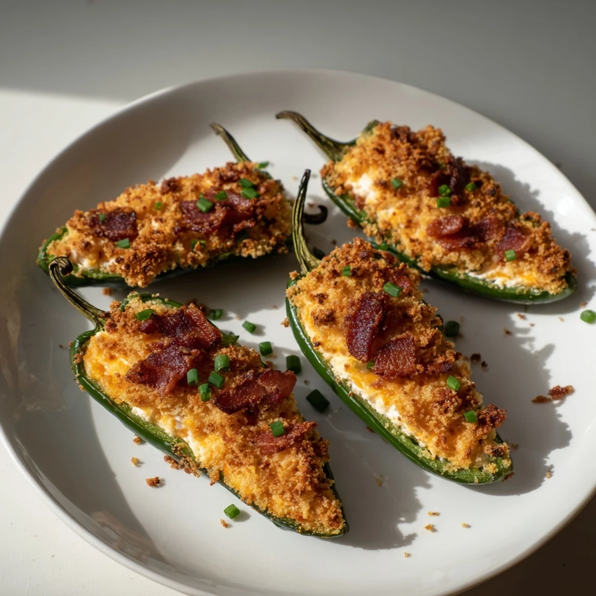 Crunchy panko-coated spicy jalapeño poppers, a delicious vegetarian appetizer for game day or any occasion.