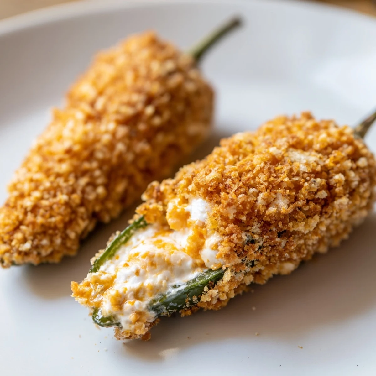 Spicy and cheesy Jalapeño Poppers, baked until the breadcrumbs are beautifully browned and bubbly.