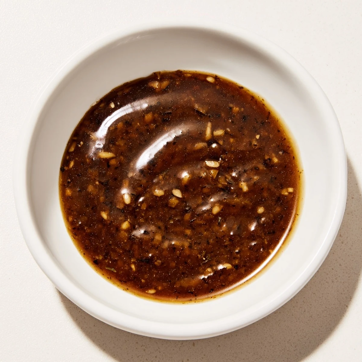 Pouring the finished savory sauce; imagine the deep, complex flavors enriching your dinner.