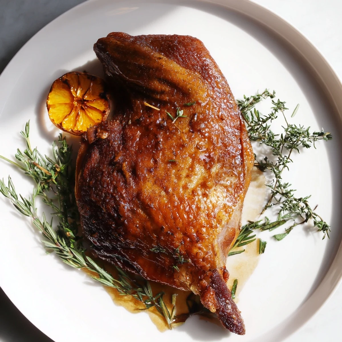 Aromatic duck roast, perfectly cooked and juicy, ideal for a celebratory gluten-free dinner.