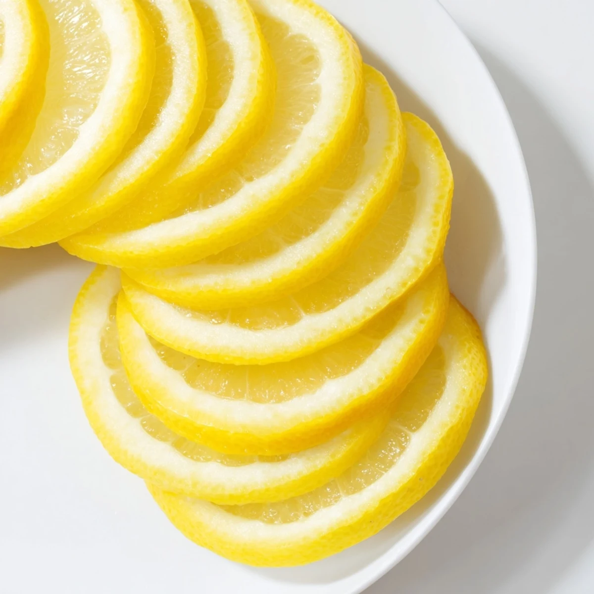 Thin, translucent slices of lemon, expertly prepared for various garnish uses in your kitchen.