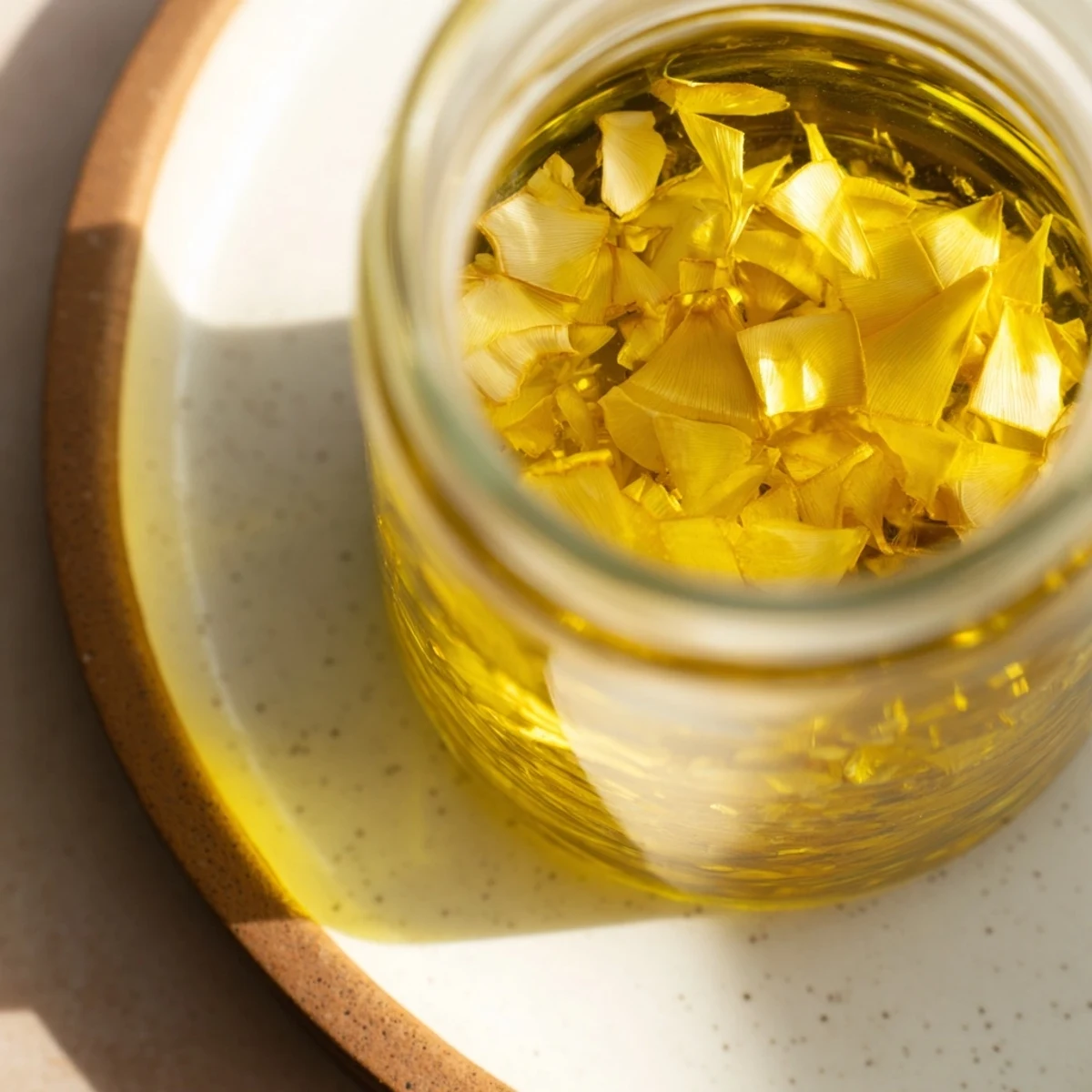 Fresh, fragrant garlic-infused oil ready to be drizzled over crusty bread or pasta dishes.