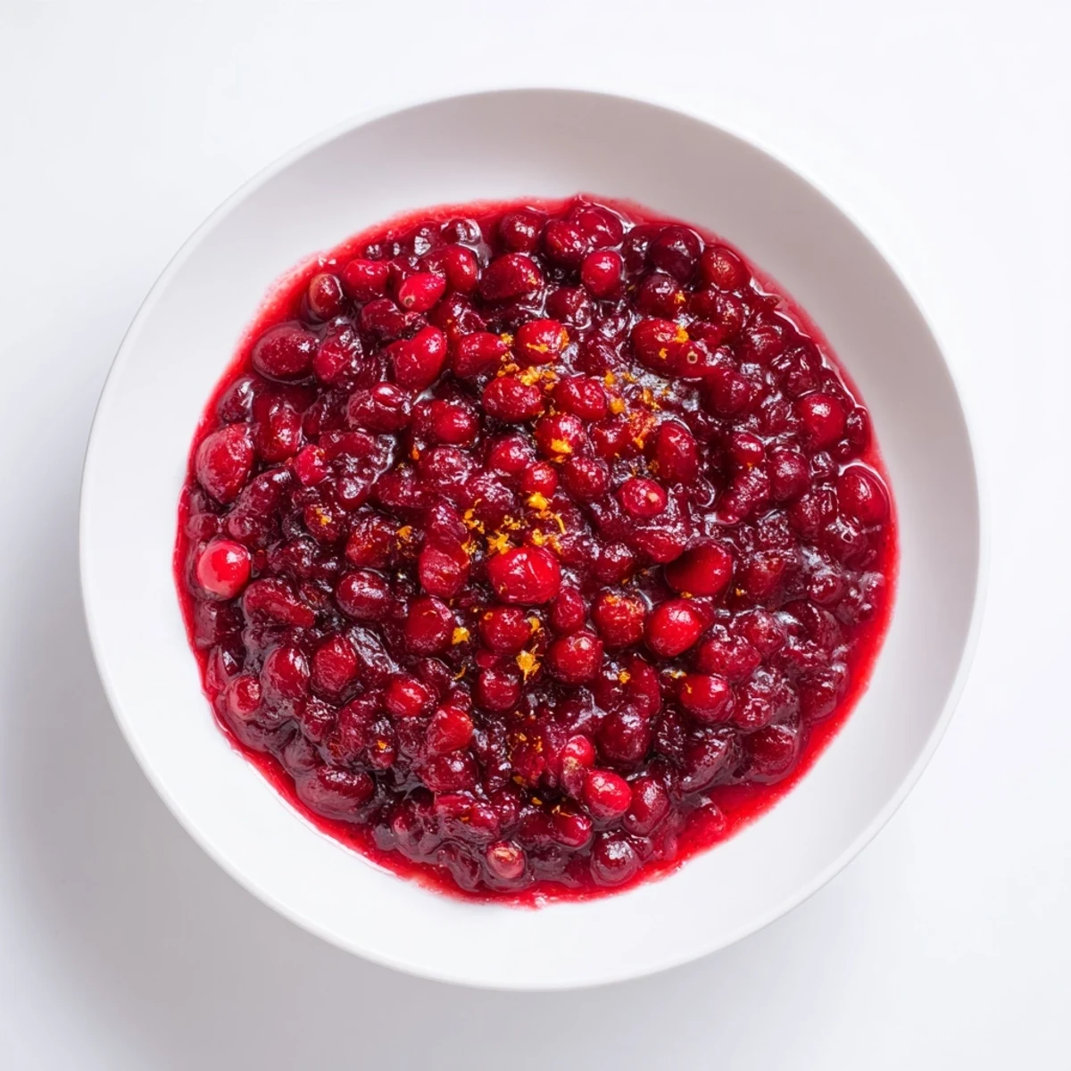 Homemade Fresh Cranberry Sauce, glistening and tangy, perfect alongside a Thanksgiving feast.