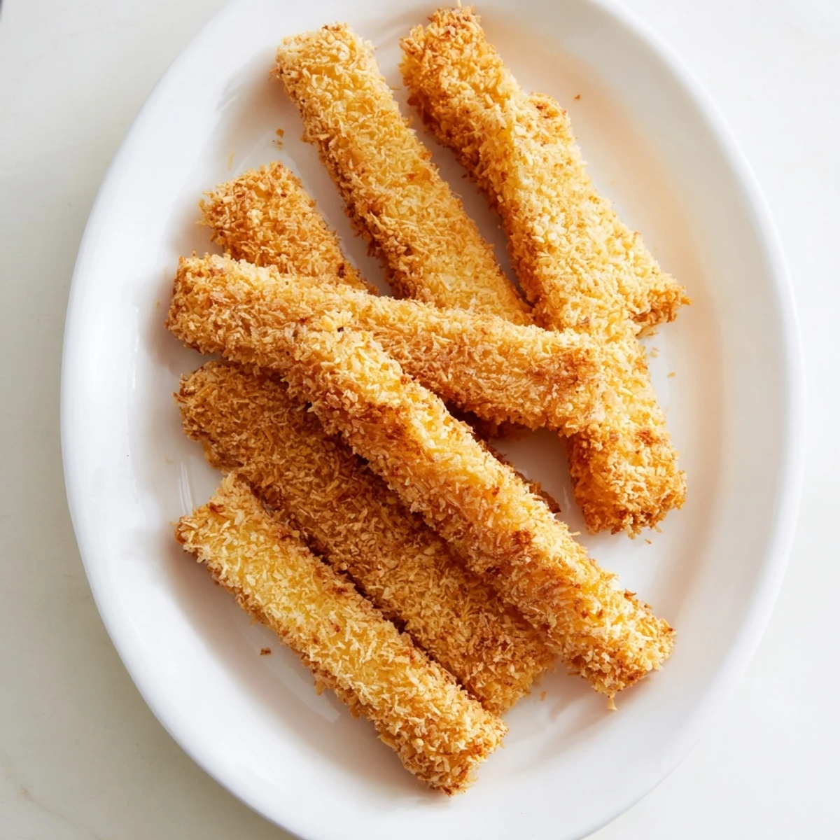 Golden-brown crunch crispy pieces, freshly fried, ready to pair with your favorite dipping sauce.