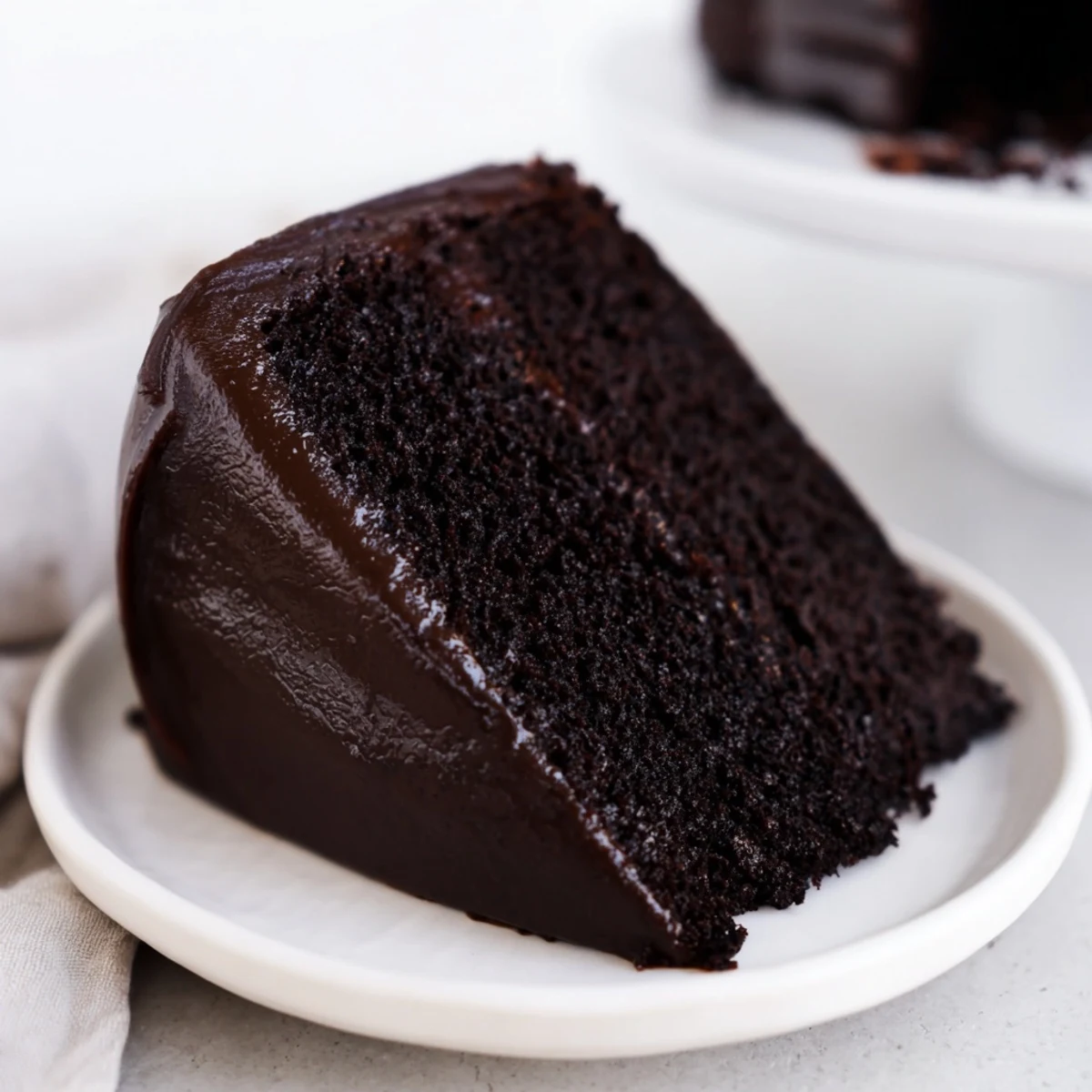 Decadent dark chocolate cake, with its deep cocoa aroma, is picture-perfect for a dessert craving.