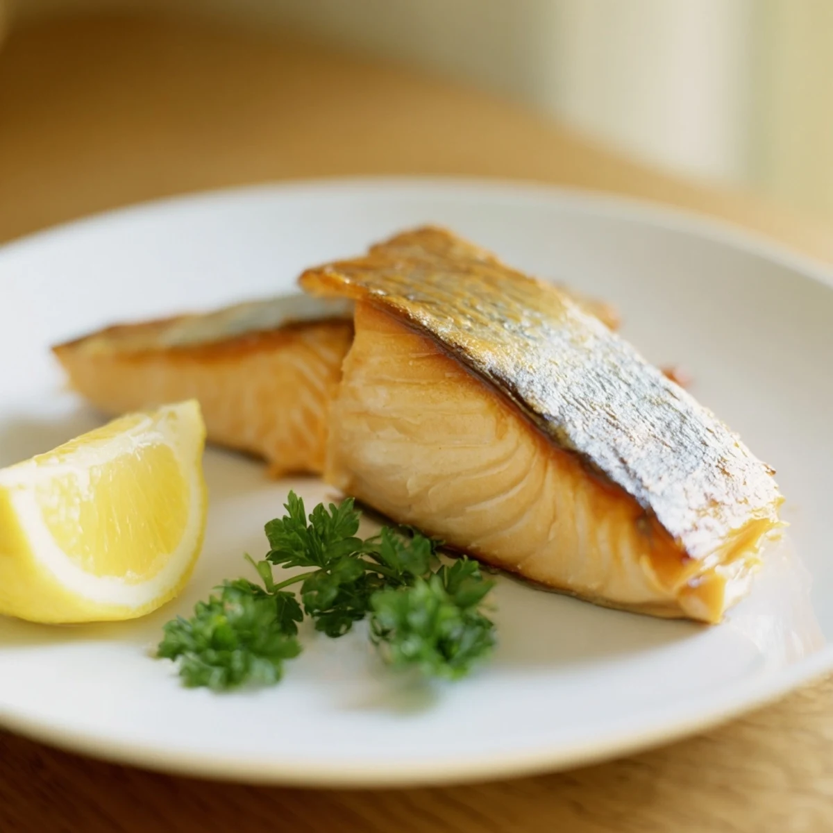 Succulent pan seared salmon, perfectly cooked and infused with flavorful, seasoned perfection.
