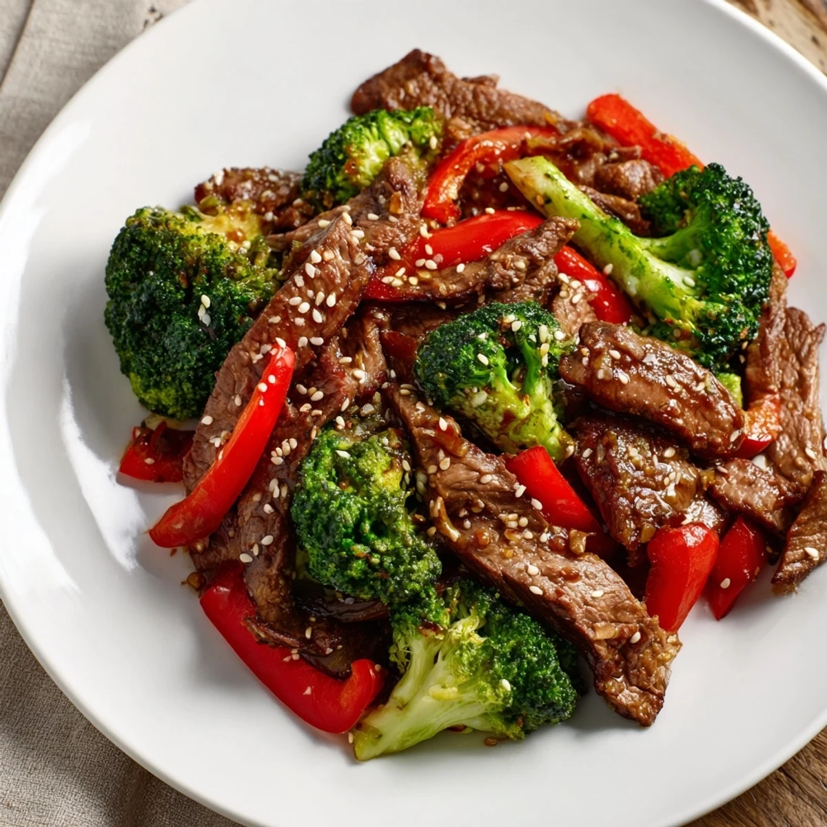 Tender beef and crisp broccoli tossed in a rich garlic sauce for this easy Beef and Broccoli Stir Fry.