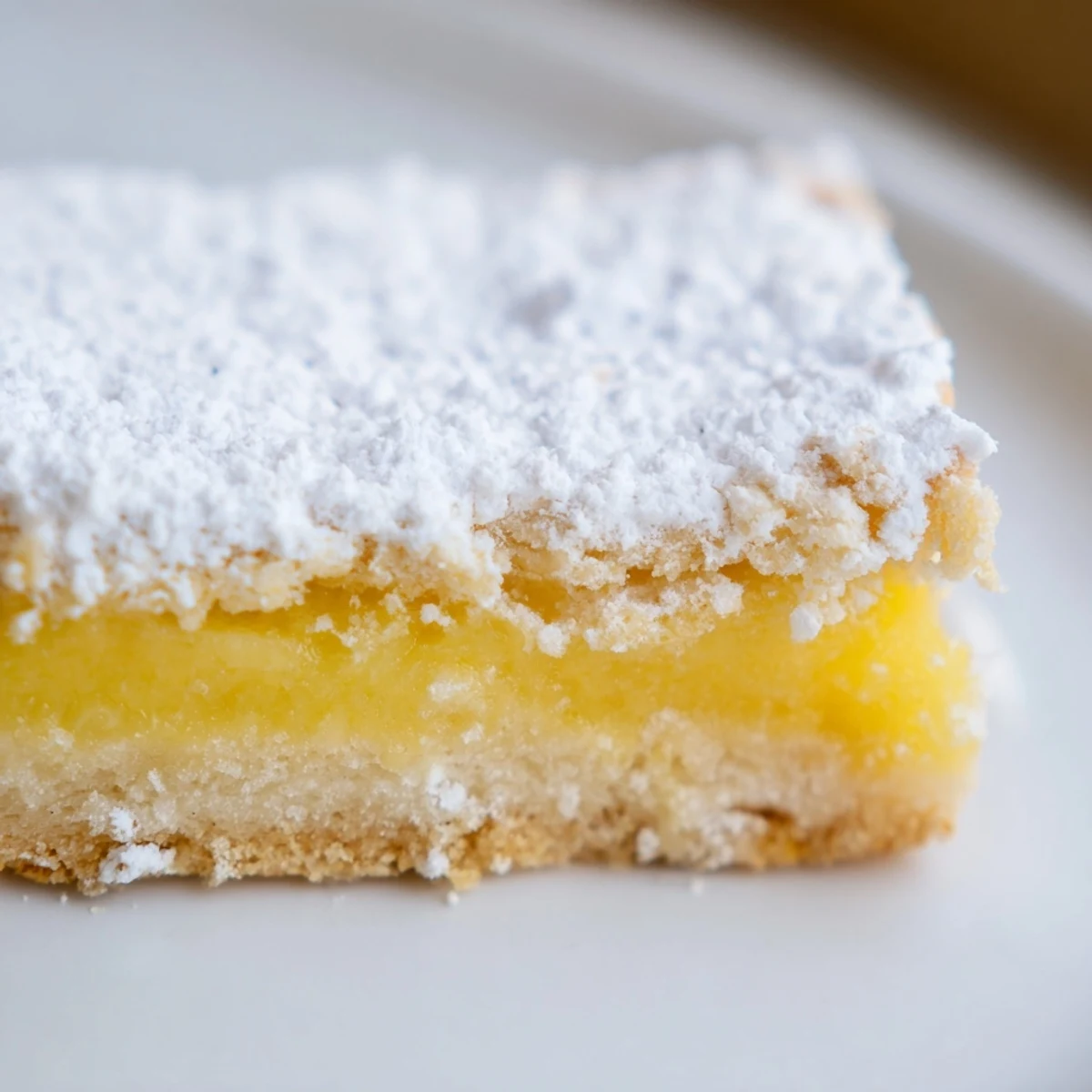 A neat bar of Lemon Slice with Tea resting on a linen napkin, paired with a steaming mug for afternoon snack.