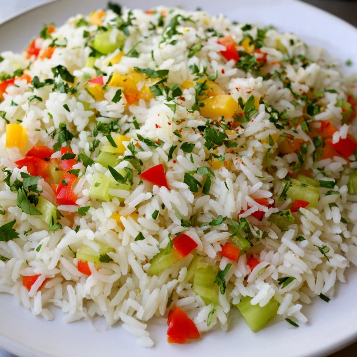 A savory spoonful of Creole Rice Pilaf reveals tender grains, diced celery, and a dash of cayenne for a gentle, warm heat.  
