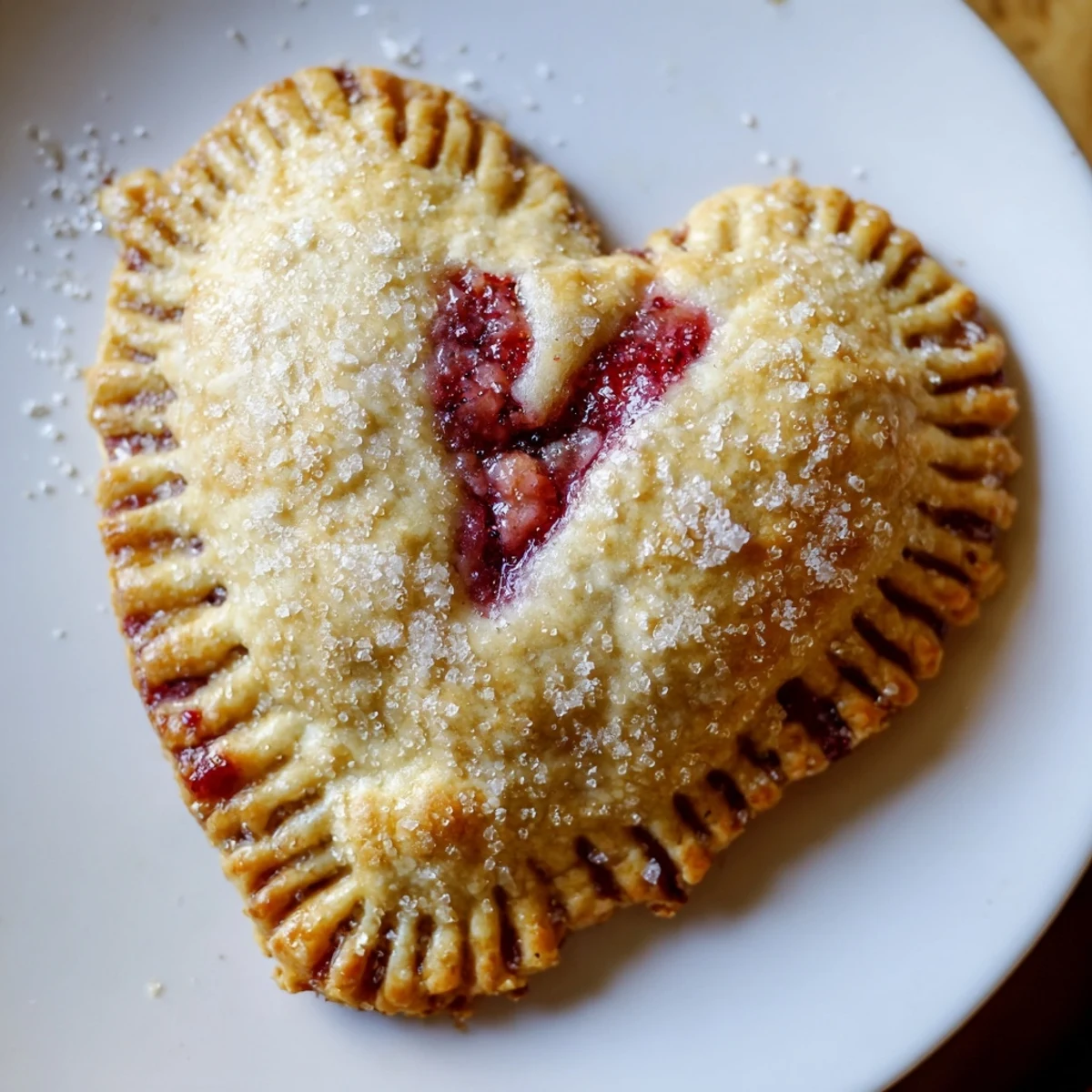 Sweetheart Strawberry Hand Pies cooling on a wire rack, showcasing their heart shape and vibrant strawberry filling peeking through slits.