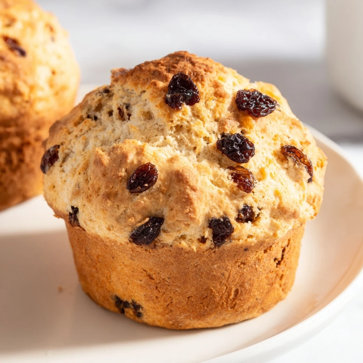 Golden-brown Irish Soda Bread Muffins with Currants cooling on a wire rack, ready for breakfast with butter and jam.