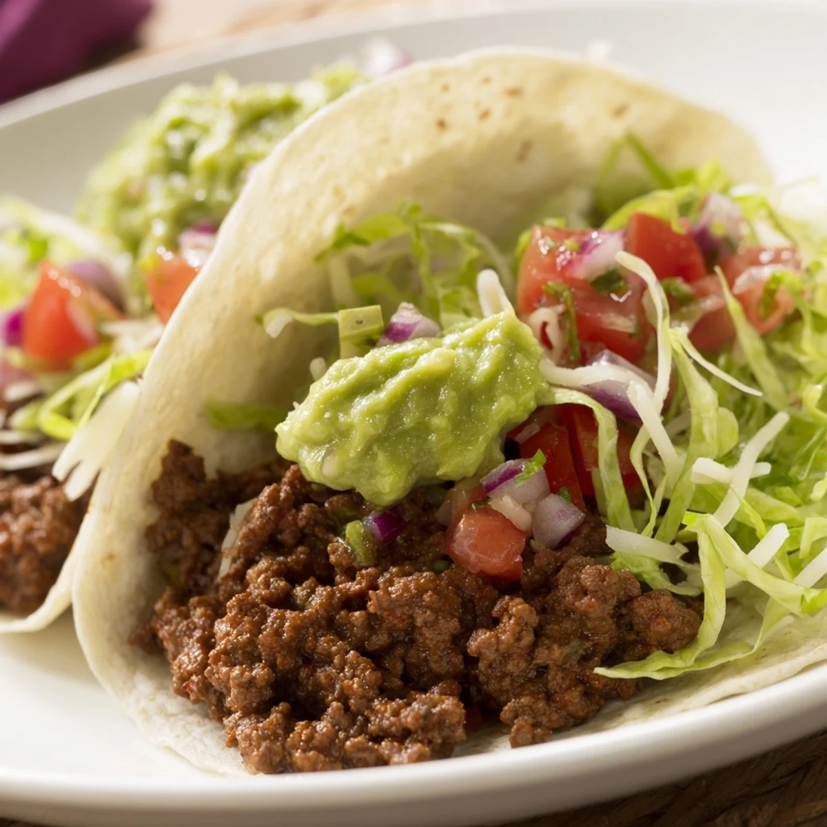Juicy seasoned beef, warm corn tortillas, and vibrant salsa and guacamole in this classic Beef Tacos with Homemade Salsa and Guacamole.