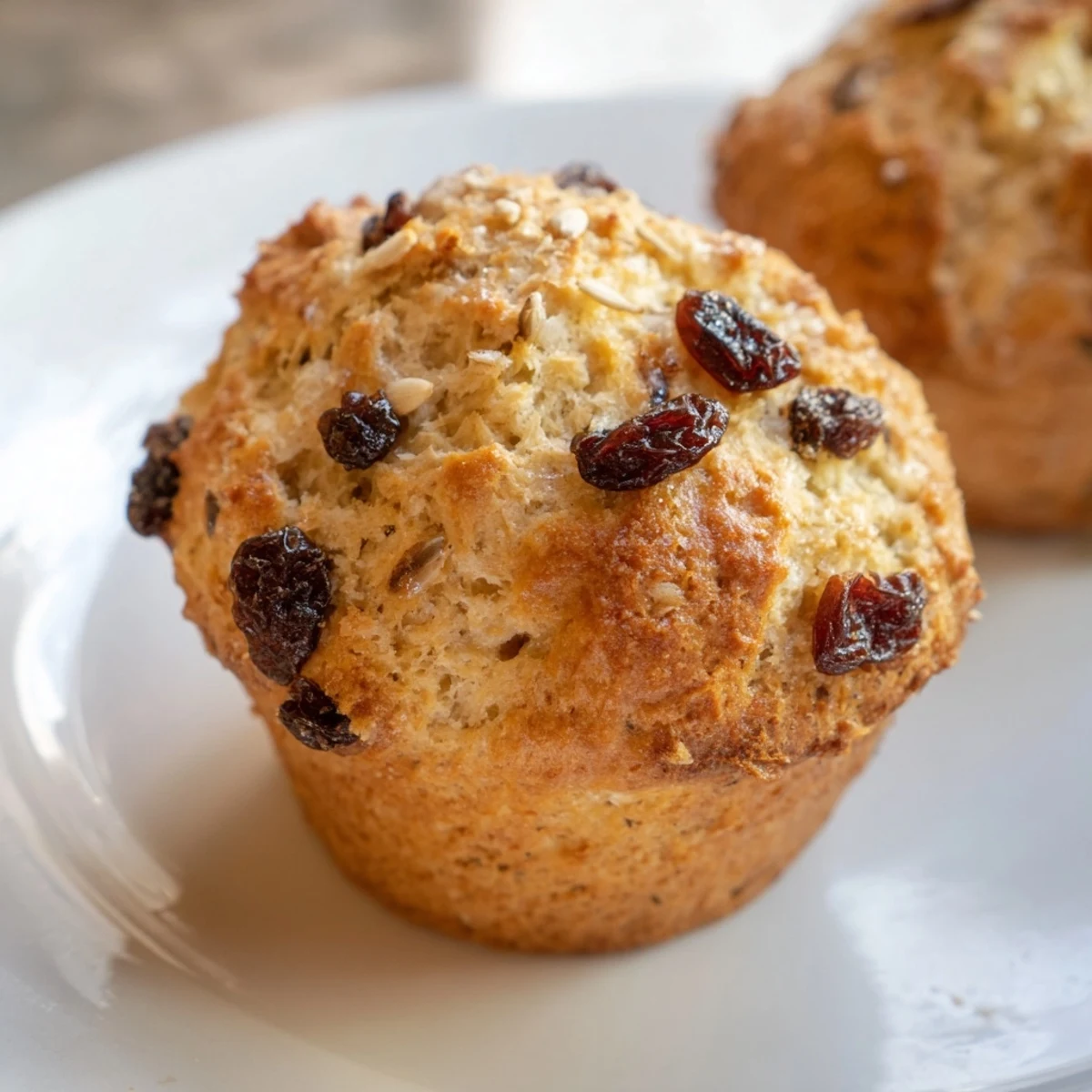 Freshly baked Irish Soda Bread Muffins with Currants show a tender crumb with caraway specks, ready to be enjoyed warm.