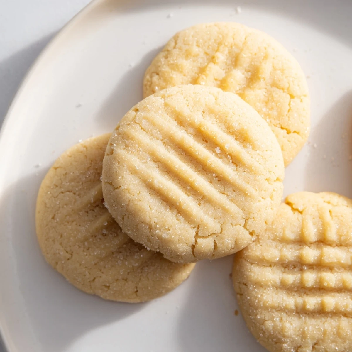 Close-up of freshly baked Keto Butter Cookies cooling on a wire rack, highlighting their tender, melt-in-your-mouth texture and rich buttery aroma.