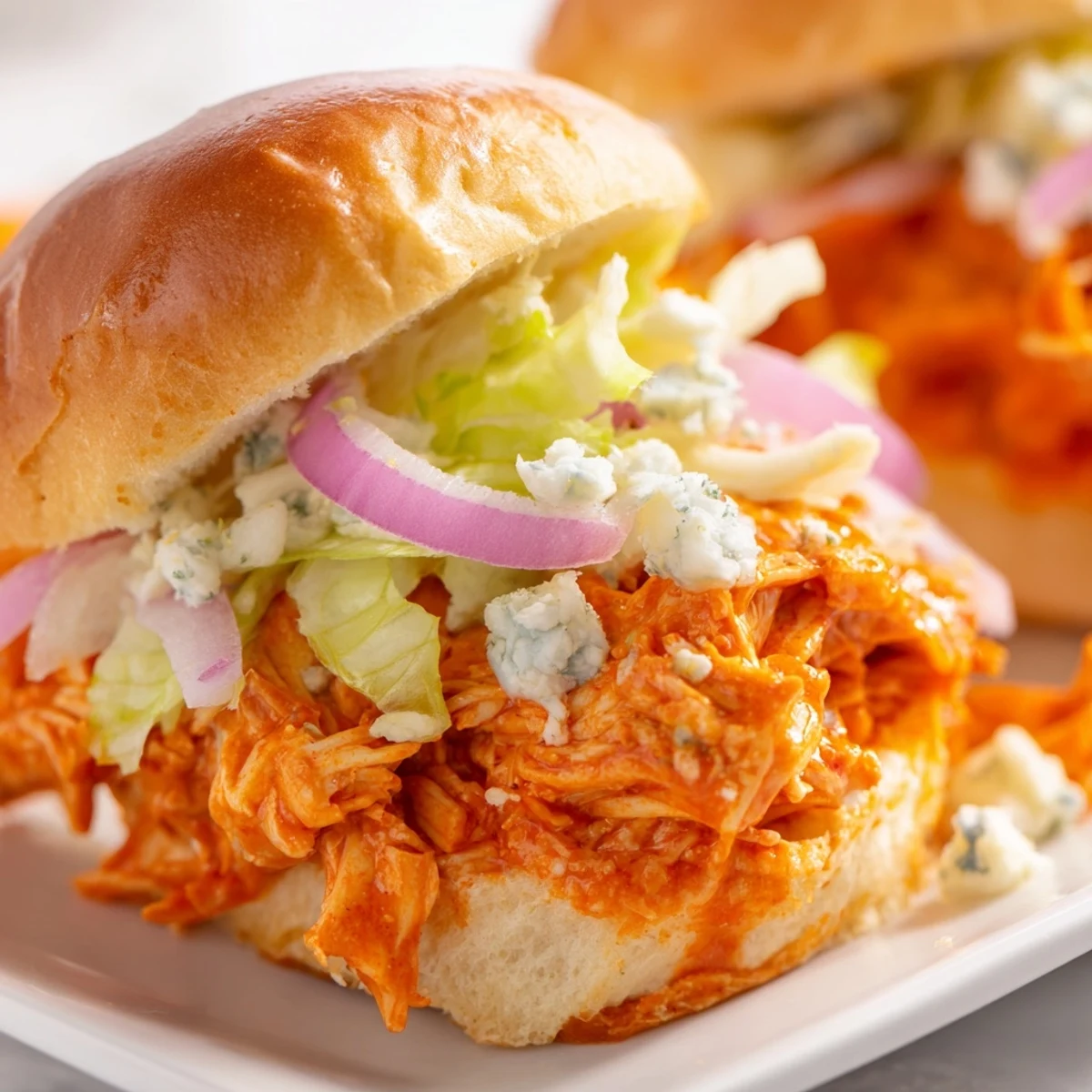 This classic American spicy Buffalo chicken sliders recipe is perfect for game day gatherings with friends and family.