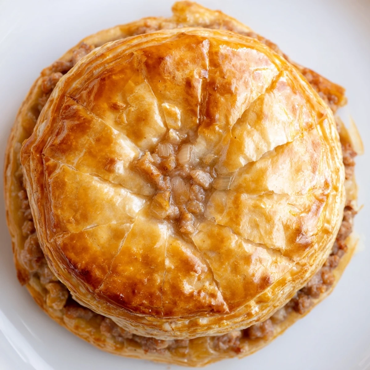 Vietnamese-French Pate Chaud with crisp pastry and juicy pork, ready to be enjoyed for a snack.