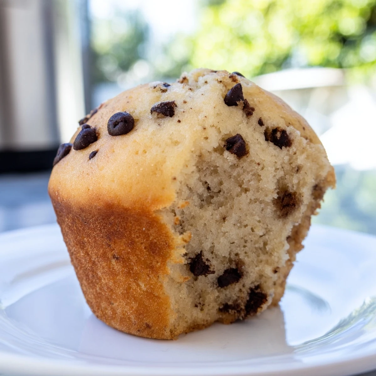 Warm French Roast Coffee Muffins with Mochi Flour sit on a cooling rack next to a steaming mug of coffee.