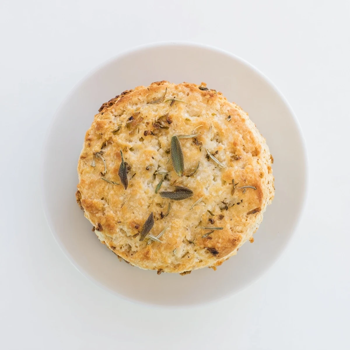 Warm flaky biscuits with melted Gruyere cheese and fresh sage herbs visible