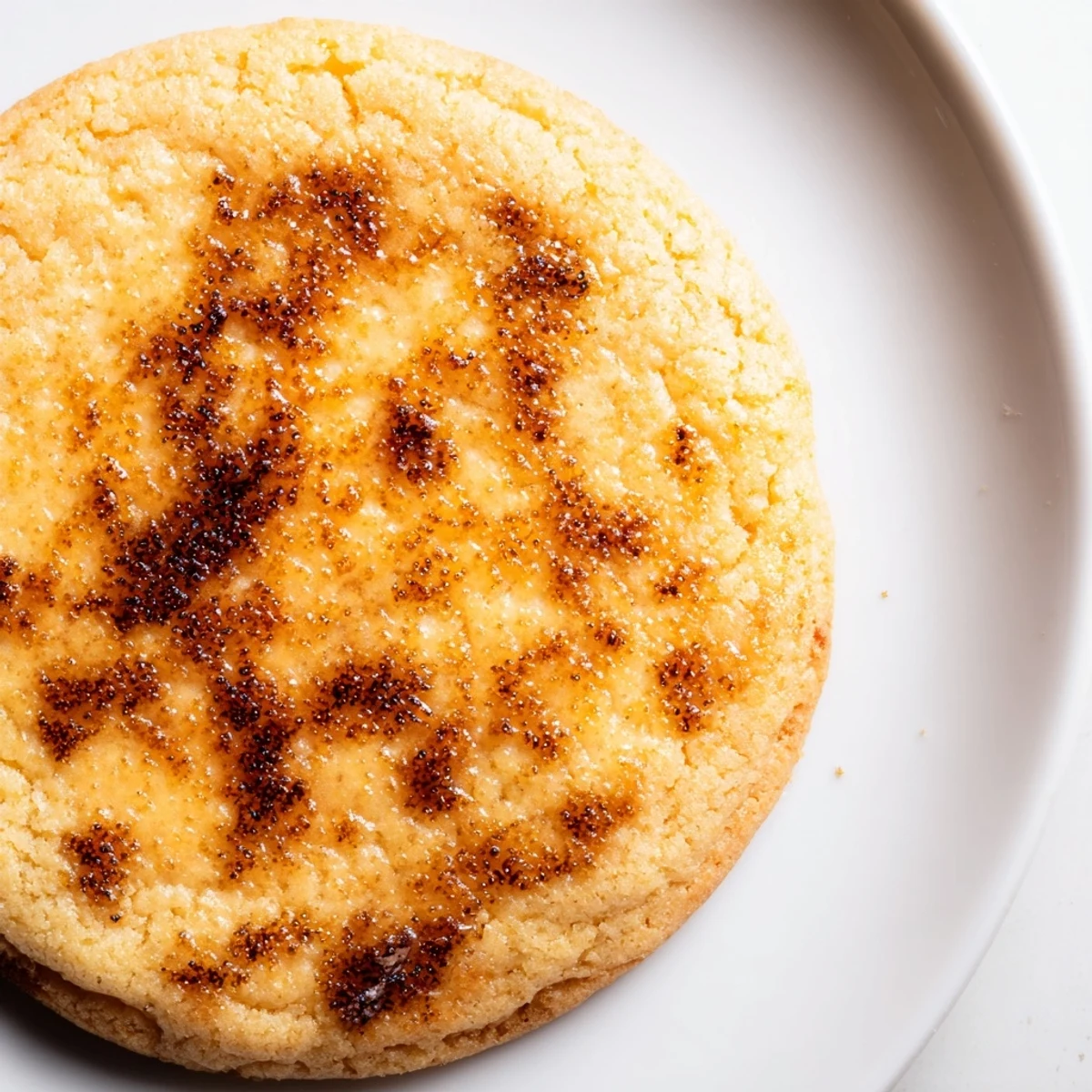 Soft baked creme brulee cookies with caramelized sugar tops and creamy vanilla centers