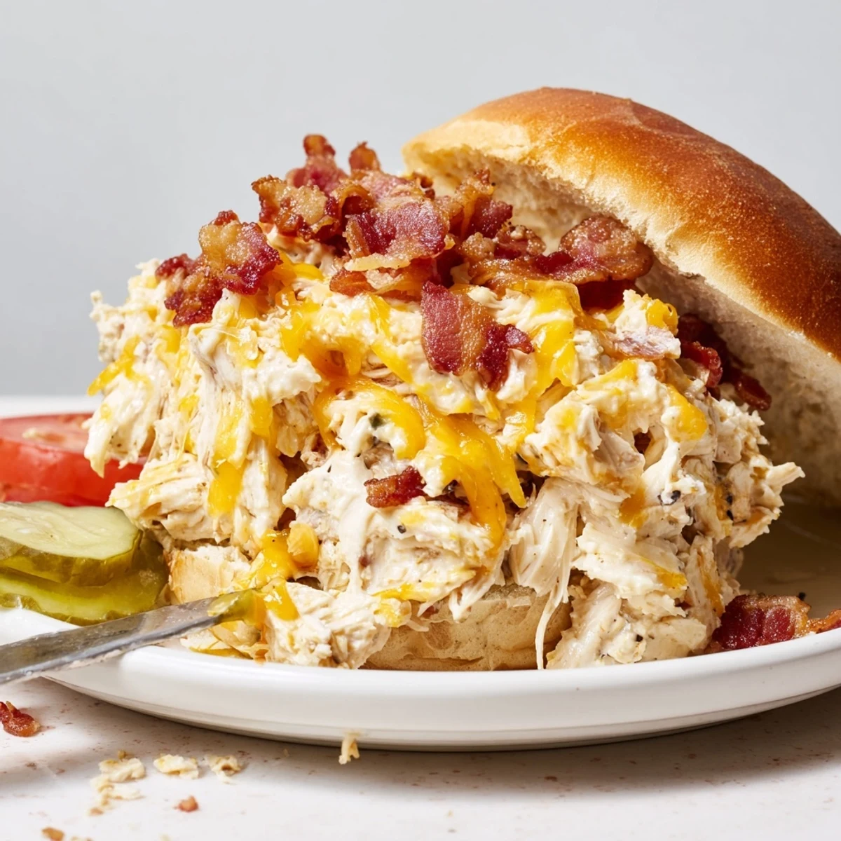 Baked Crack Chicken Sandwiches, bubbling cheesy filling, perfect with iced tea