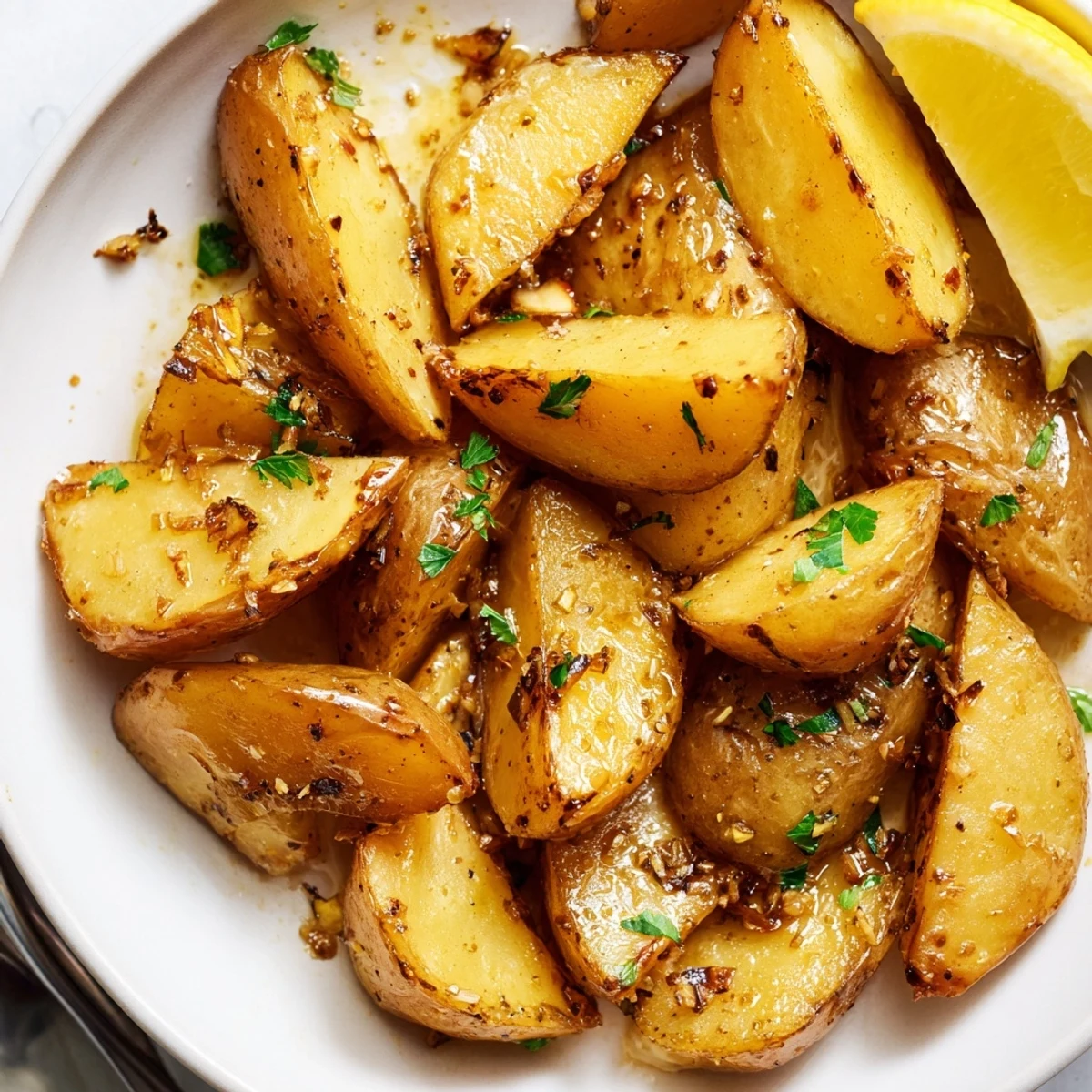 Authentic Greek Lemon Potatoes Recipe: golden wedges crisped, fragrant lemon and oregano