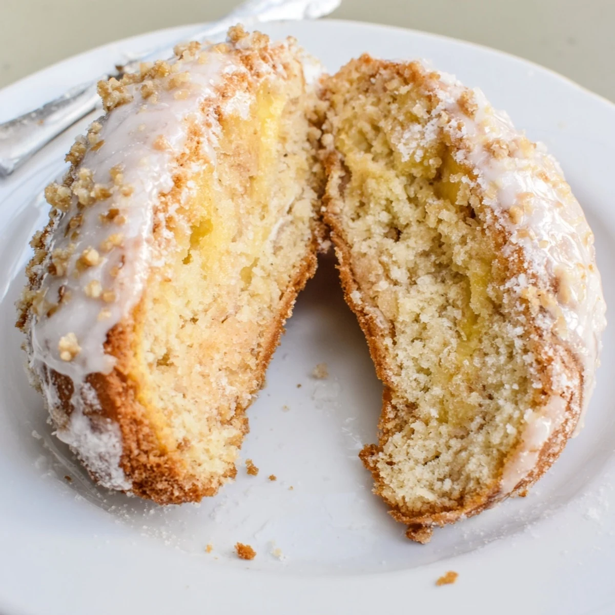 Glazed banana donuts on wire rack, sweet vanilla aroma and sheen