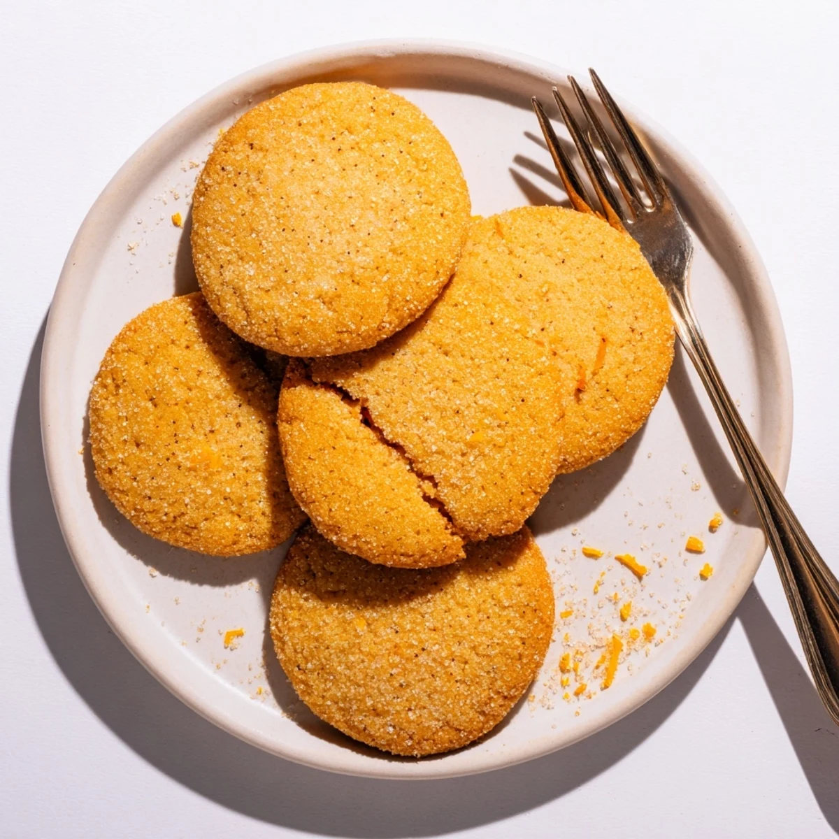 Buttery orange sugar zest cookies with bright orange zest flecks and crackled sugar coating
