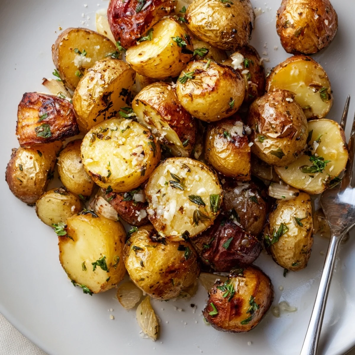 Garlicky foil packet potatoes with rosemary — Herb Seasoned Grilled Potatoes In Foil.