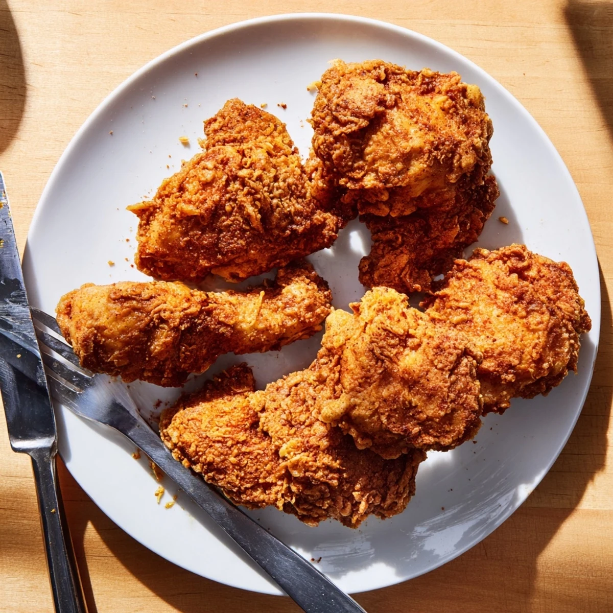 Juicy fried chicken breast served alongside mashed potatoes and creamy coleslaw