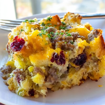 Cranberry Sausage Breakfast Casserole