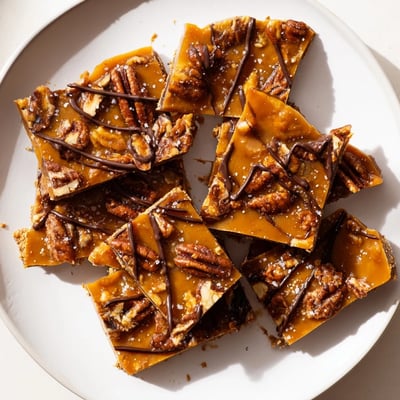 Buttery graham crackers layered with sticky maple pecan pie bark topping